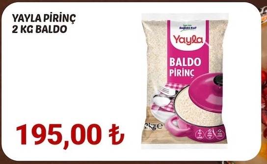Yayla Pirinç 2Kg Baldo