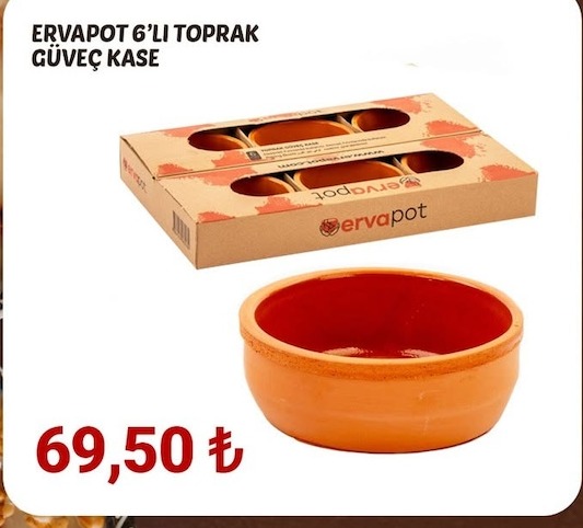 Ervapot 6'Li Toprak Güveç Kase