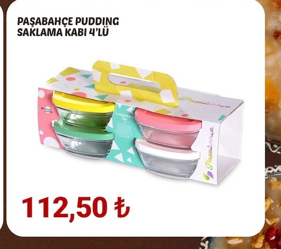 Paşabahçe Pudding Saklama Kabı 4'Lü