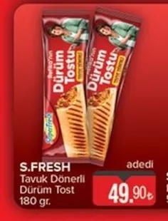 S.Fresh Tavuk Dönerli Dürüm Tost 180 Gr.