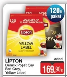 Lipton Demlik Poşet Çay Earl Grey, Yellow Label
