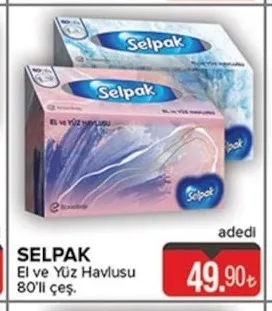Selpak El Ve Yüz Havlusu 80'Li Çeş.