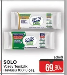 Solo Yüzey Temizlik Havlusu 100'Lü Çeş.