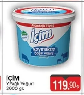 İçim Y.Yağlı Yoğurt 2000 Gr.
