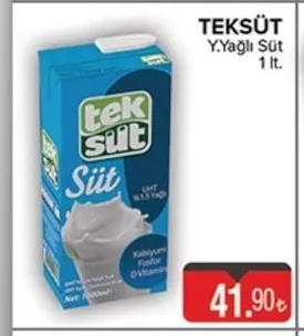 Teksüt Y.Yağlı Süt 1 Lt.