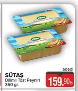 Sütaş Dilimli Tost Peyniri 350 Gr.