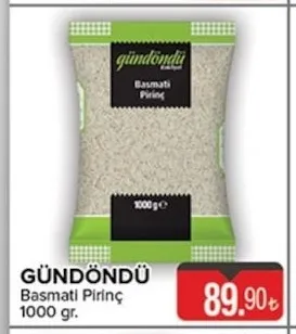 Gündöndü Basmati Pirinç 1000 Gr.