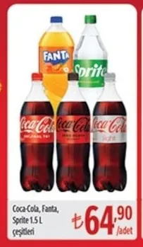 Coca-Cola, Fanta, Sprite 1.5 L Çeşitleri