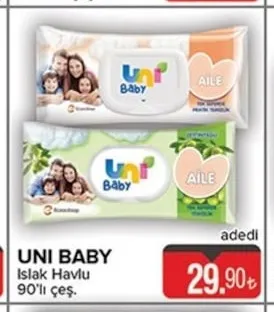 Uni Baby Islak Havlu 90'Lı Çeş.
