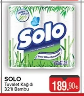 Solo Tuvalet Kağıdı 32'Li Bambu