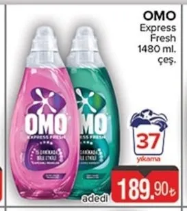 Omo Express Fresh 1480 Ml. Çeş.