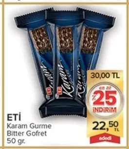 Eti Karam Gurme Bitter Gofret 50 Gr.