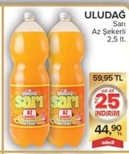 Uludağ Sarı Az Şekerli 2,5 Lt.