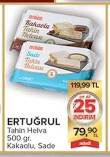 Ertuğrul Tahin Helva 500 Gr. Kakaolu, Sade