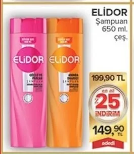 Elidor Şampuan 650 Ml. Çeş.