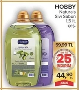 Hobby Naturals Sıvı Sabun 1,5 Lt. Çeş.