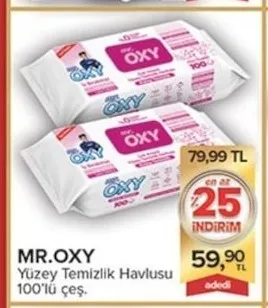 Mr.Oxy Yüzey Temizlik Havlusu 100'Lü Çeş.