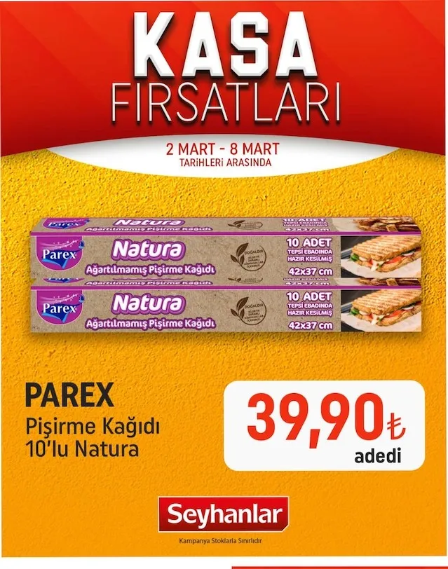 Parex Pişirme Kağıdı 10'Lu Natura