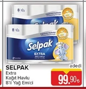 Selpak Extra Kağıt Havlu 8'Li Yağ Emici