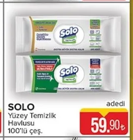Solo Yüzey Temizlik Havlusu 100'Lü