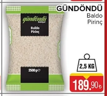 Gündöndü Baldo Pirinç 2,5 Kg