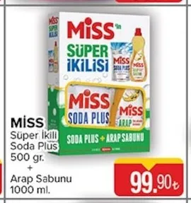 Miss Süper İkili Soda Plus 500 Gr + Arap Sabunu 1000 Ml