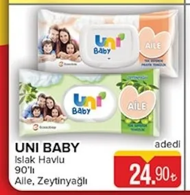 Uni Baby Islak Havlu 90'Lı Aile, Zeytinyağlı