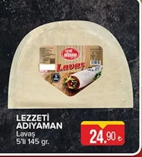 Lezzeti Adiyaman Lavaş 5'Li 145 Gr