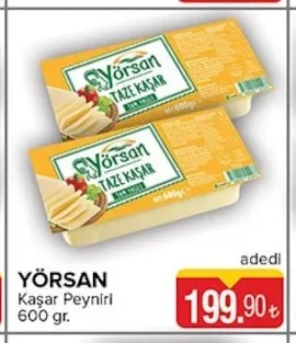 Yörsan Kaşar Peyniri 600 Gr.