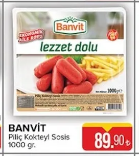 Banvit Piliç Kokteyl Sosis 1000 Gr