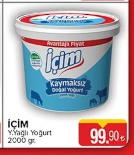 Içim Y.Yağlı Yoğurt 2000 Gr.