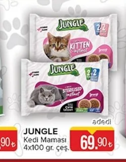 Jungle Kedi Maması 4X100 Gr. Çeş.