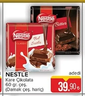Nestle Kare Çikolata 60 Gr.