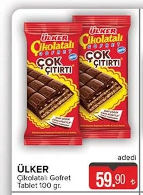 Ülker Çikolatalı Gofret Tablet 100 Gr.