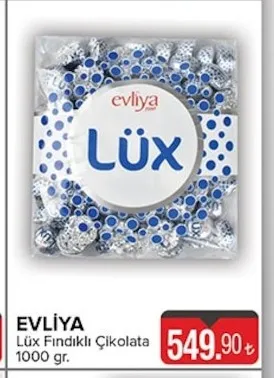 Evliya Lüx Fındıklı Çikolata 1000 Gr.