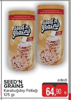 Seed'N Grains Karabuğday Patlağı 125 Gr.