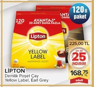 Lipton Demlik Poşet Çay Yellow Label, Earl Grey