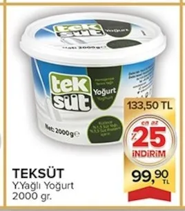 Teksüt Y.Yağlı Yoğurt 2000 Gr.