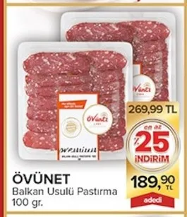 Övünet Balkan Usulü Pastırma 100 Gr.