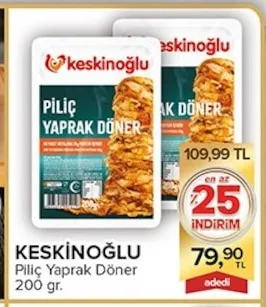 Keskinoğlu Piliç Yaprak Döner 200 Gr.