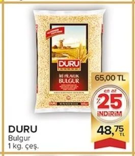 Duru Bulgur 1 Kg. Çeş.