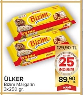 Ülker Bizim Margarin 3X250 Gr.