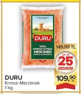 Duru Kırmızı Mercimek 1 Kg.