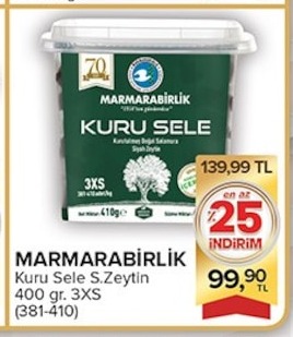 Marmarabirlik Kuru Sele S.Zeytin 400 Gr. 3Xs