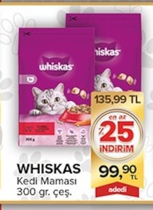 Whiskas Kedi Maması 300 Gr. Çeş.