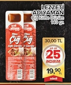 Lezzeti Adıyaman Çiğ Köfte Dürüm 140 Gr.