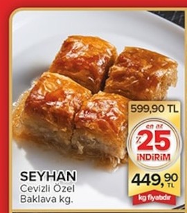 Seyhan Cevizli Özel Baklava Kg