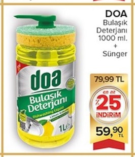 Doa Bulaşık Deterjanı 1000 Ml + Sünger