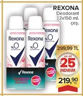 Rexona Deodorant 2X150 Ml.