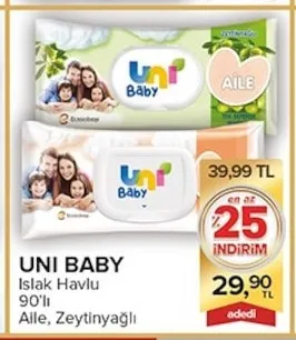 Uni Baby Islak Havlu 90'Lı Aile, Zeytinyağlı